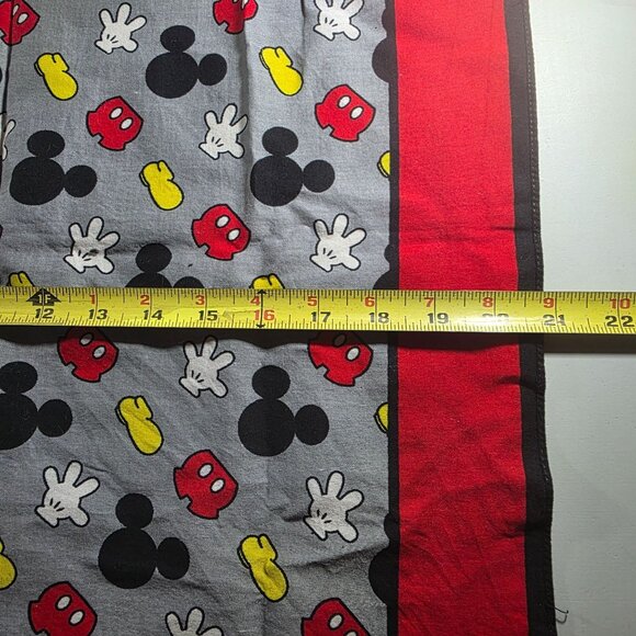 Disney Mickey Mouse Bandana Scarf Red & Gray 100% Cotton - Picture 3 of 3